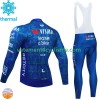 Homme Tenue Cycliste Manches Longues et Collant à Bretelles Hiver Thermal Fleece Visma Lease A Bike Tdf 2024 Blanc